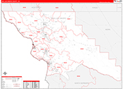 San Luis Obispo County Wall Map Red Line Style